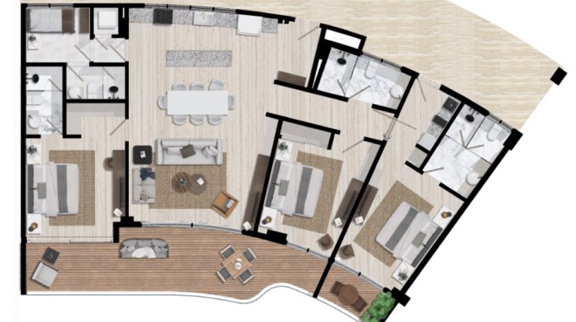 Cap Cana: 3 bedroom apartment near the beach — for sale